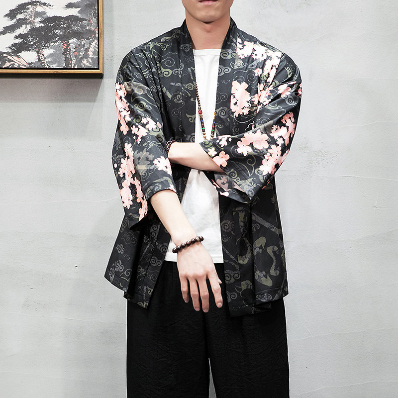 夏季新款风，龍图祥云和服开衫披风男款DSA008-1K88p40,男装卫衣,电商A008-1