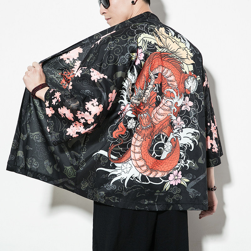 夏季新款风，龍图祥云和服开衫披风男款DSA008-1K88p40图片