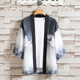 2025夏季风道袍男短袖汉服开衫防晒衣套装DSA008-1TZK51P70，男装防晒衣，电商A008-1