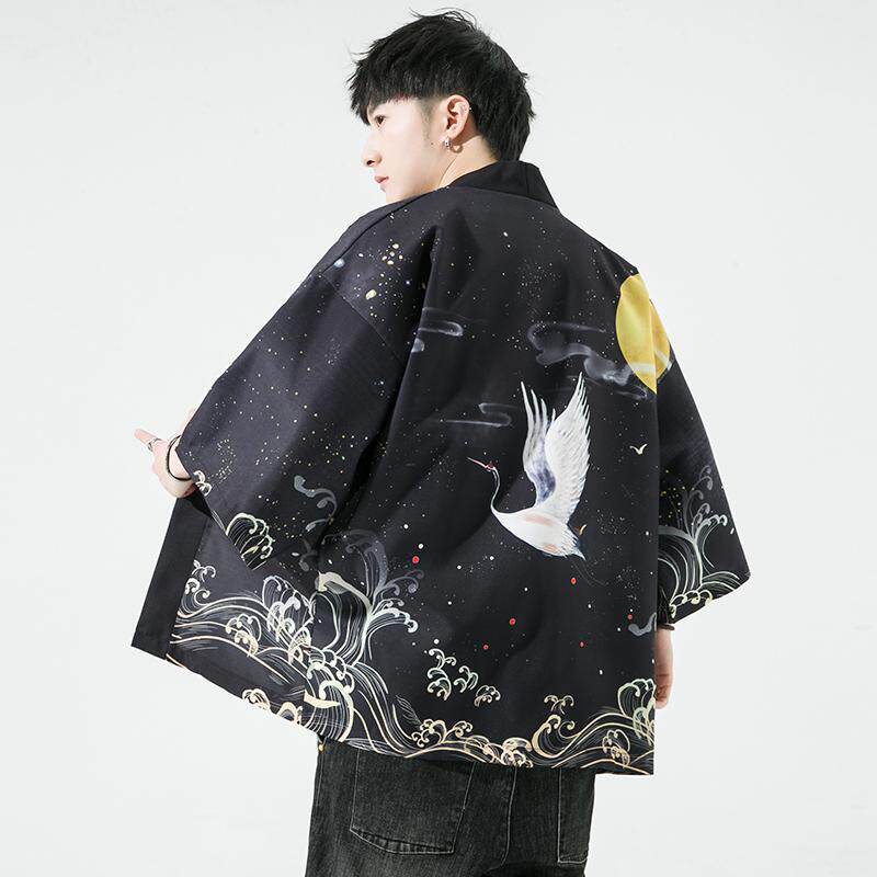 夏季新款风仙鹤 祥鹿汉服开衫披风男DS-A008-1-K93p40图片