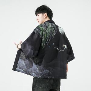 夏季新款风大鱼 竹叶 和服开衫披风男DS-A008-1-K91p40图片