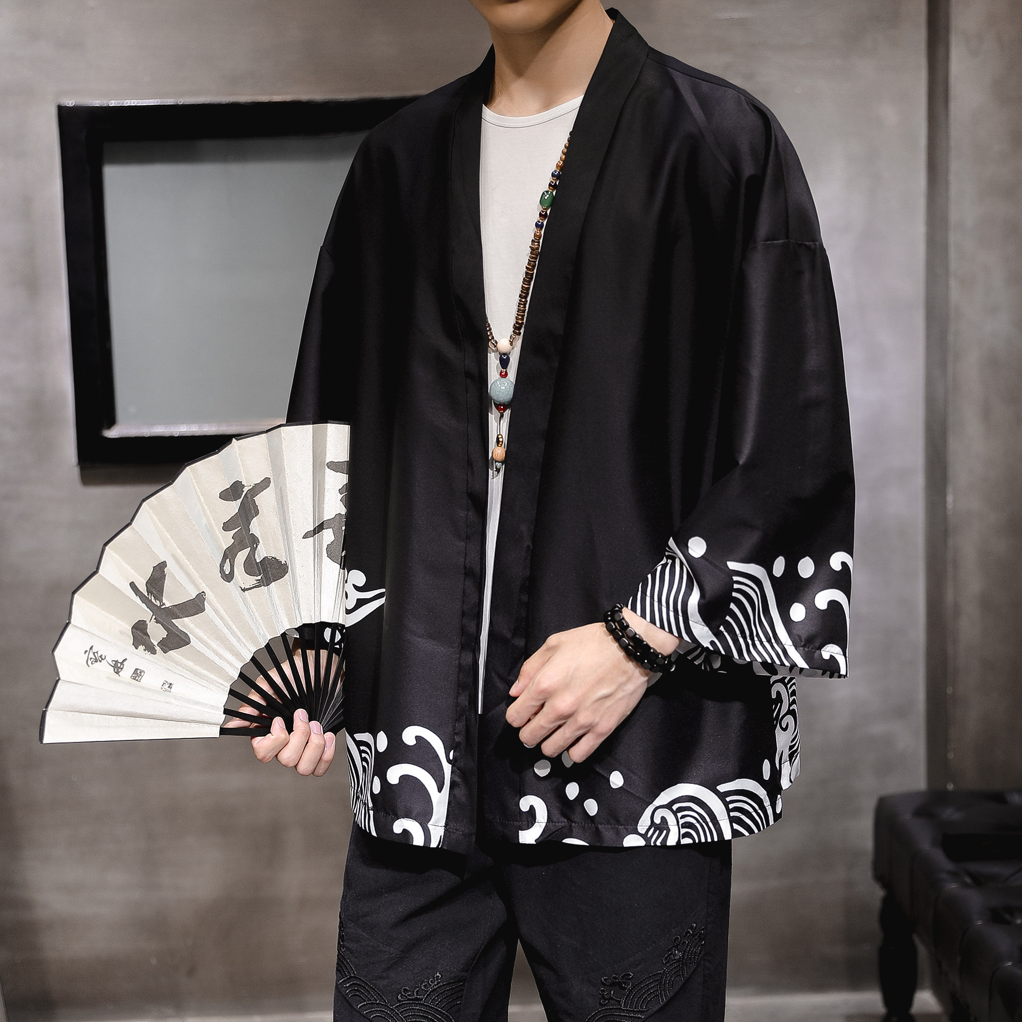 夏季新款风，龍图祥云和服开衫披风男款DSA008-1K88p40,男装卫衣,电商A008-1