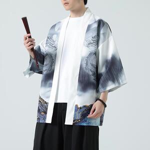 2025夏季新款风 印花汉服风衣开衫披风男DSA008-1K86 P40图片