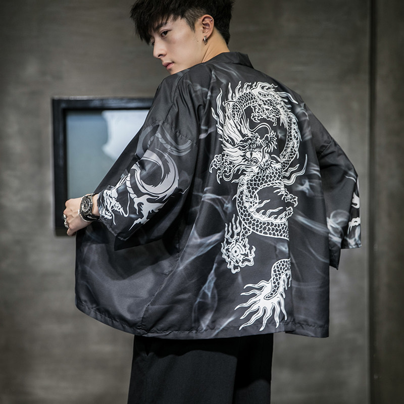 夏季新款风白龙武道天鹅汉服开衫披风男A008-1K56P40,男装民族服装,电商A008-1