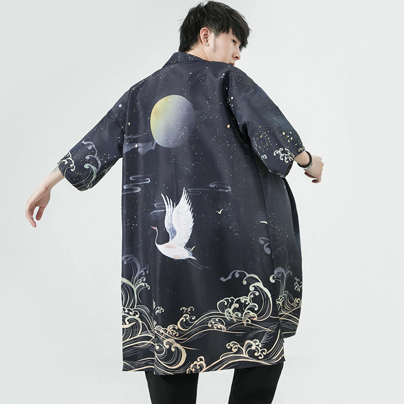 夏季新款风汉服开衫披风男DSA008-1-K208p48,男装风衣,电商A008-1