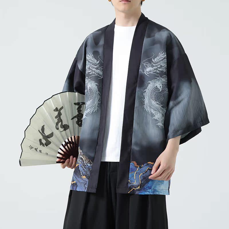 2025夏季新款风印花汉服风衣开衫披风男DSA008-1K86P40,男装风衣,电商A008-1