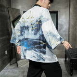 2025夏季新款风天鹅墨龙汉服开衫披风男DSA008-1K03P40，男装民族服装，电商A008-1