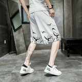 2025夏季印花新款风裤子五分裤男DSA008-1-K16-P30，男装牛仔裤，电商A008-1