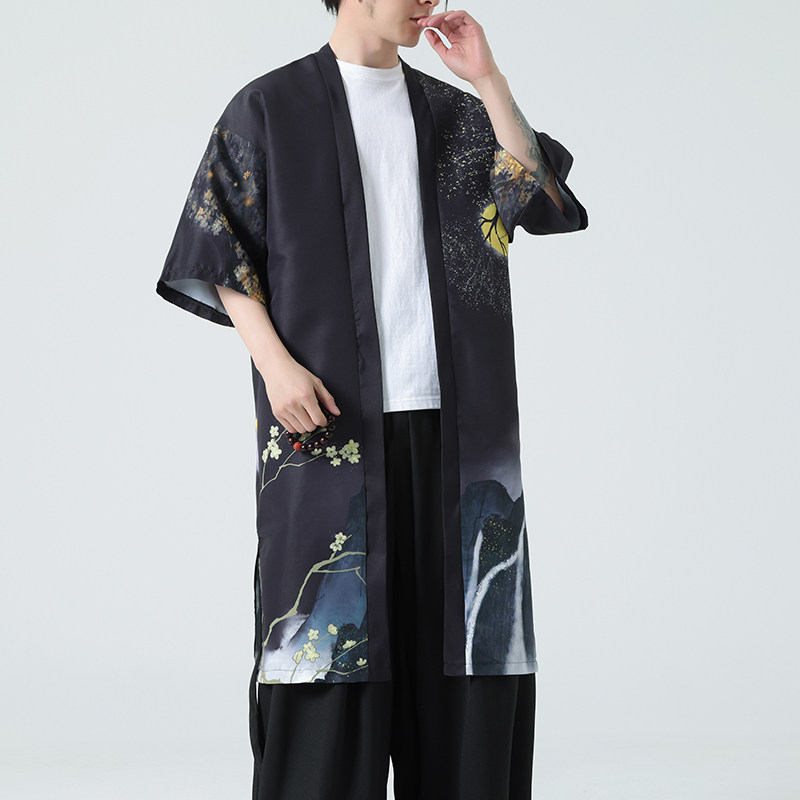 夏季新款风汉服开衫披风男DSA008-1-K301p48,男装风衣,电商A008-1