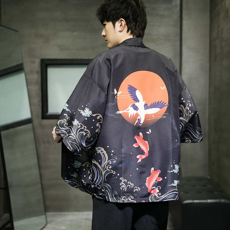 2025夏季新款风霞光仙鹤圣者开衫披风男DSA008-1K036p40,男装卫衣,电商A008-1
