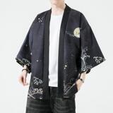 夏季新款风仙鹤祥鹿汉服开衫披风男DS-A008-1-K93p40，男装民族服装，电商A008-1