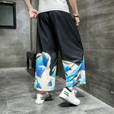 2025夏季印花新款风裤子七分裤男DSA008-1-K15-P35，男装牛仔裤，电商A008-1