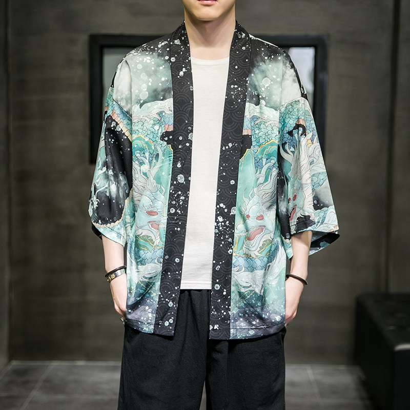 2025夏季新款风乘风深龙开衫披风男6006K033p40,男装卫衣,电商A008-1