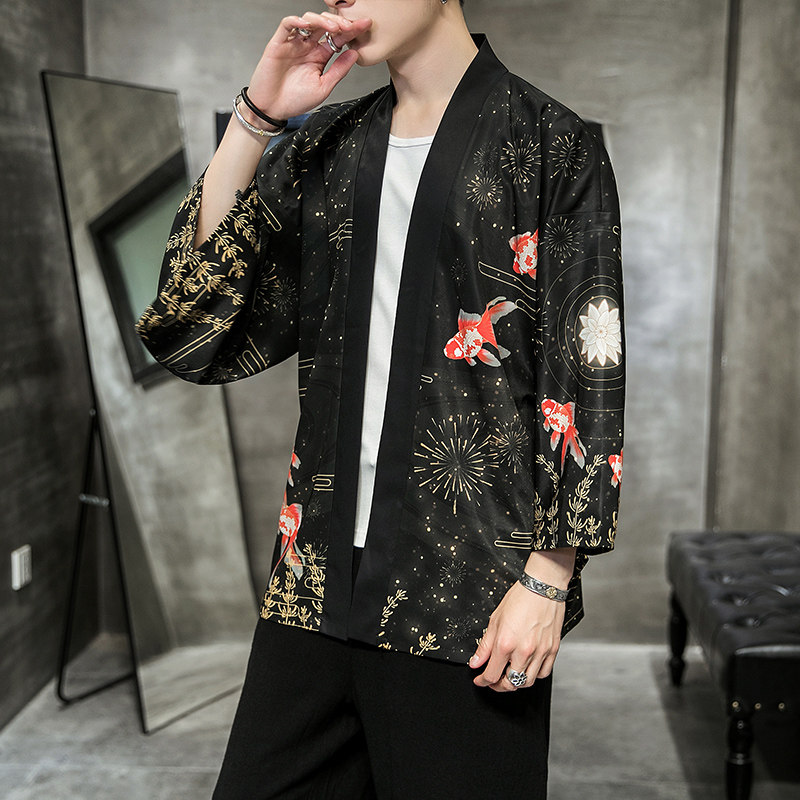 2025夏季新款风天鹅墨龙汉服开衫披风男DSA008-1K03P40,男装民族服装,电商A008-1