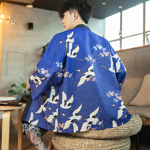 2025夏季风道袍男短袖汉服 开衫汉服防晒衣DS A008-1 K10 P40图片