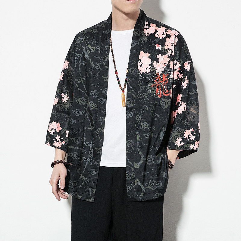 夏季新款风，龍图祥云和服开衫披风男款DSA008-1K88p40,男装卫衣,电商A008-1
