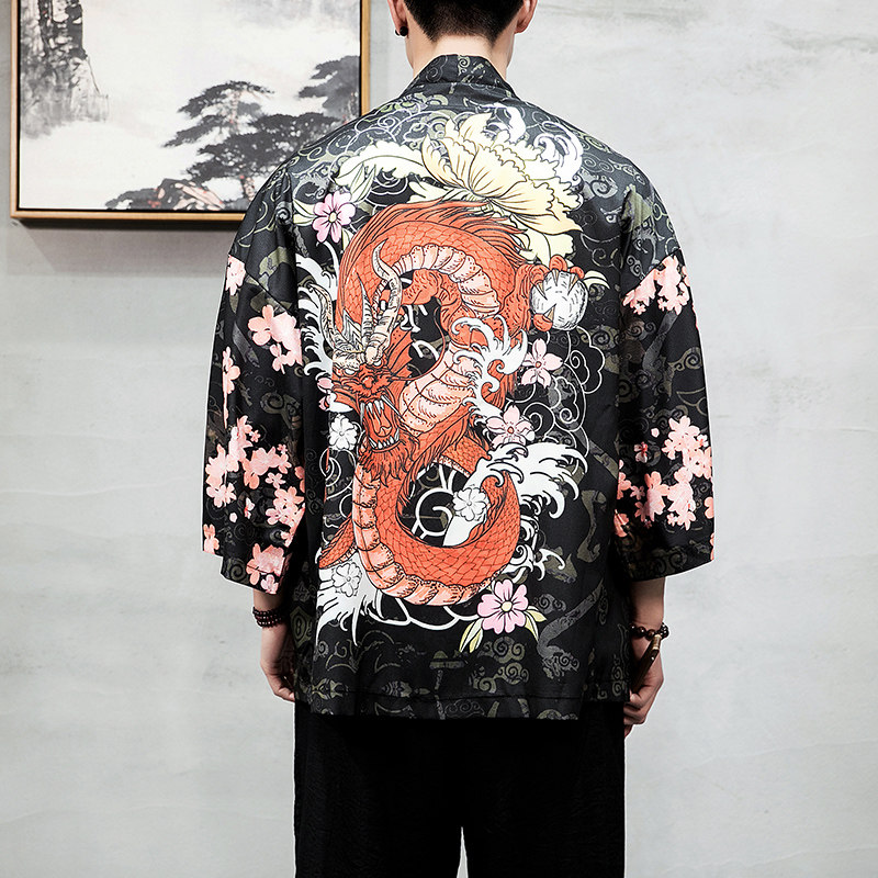 夏季新款风，龍图祥云和服开衫披风男款DSA008-1K88p40,男装卫衣,电商A008-1