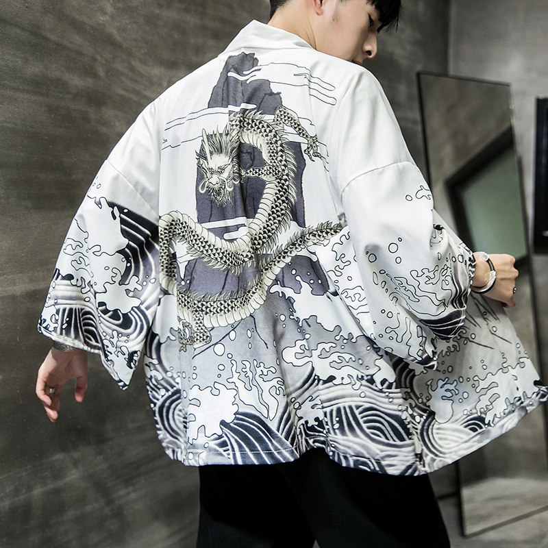 2025夏季新款风天鹅墨龙汉服开衫披风男DSA008-1K03P40,男装民族服装,电商A008-1