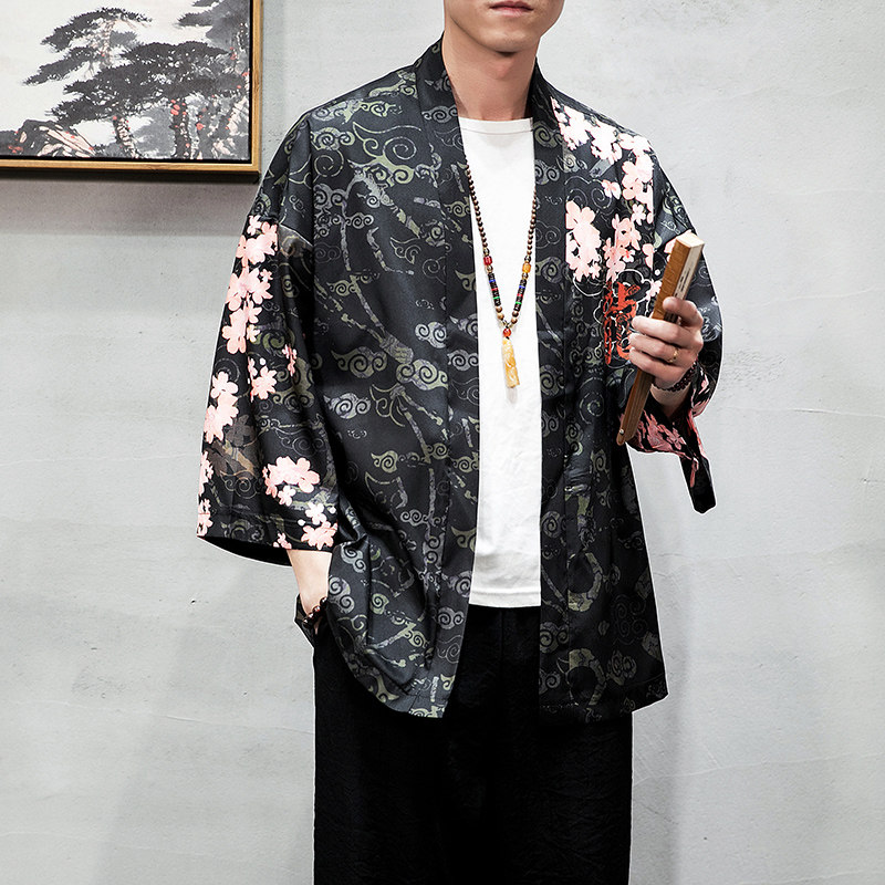 夏季新款风，龍图祥云和服开衫披风男款DS A008-1K88p40图片