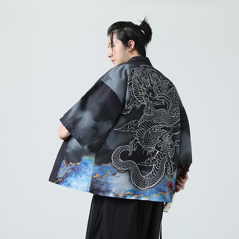 2025夏季新款风印花汉服风衣开衫披风男DSA008-1K86P40,男装风衣,电商A008-1