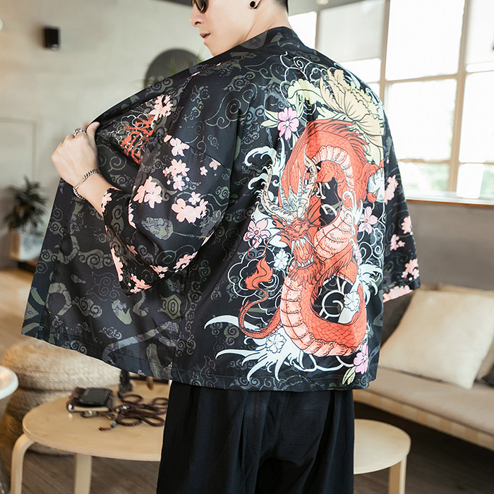 夏季新款风，龍图祥云和服开衫披风男款DSA008-1K88p40,男装卫衣,电商A008-1