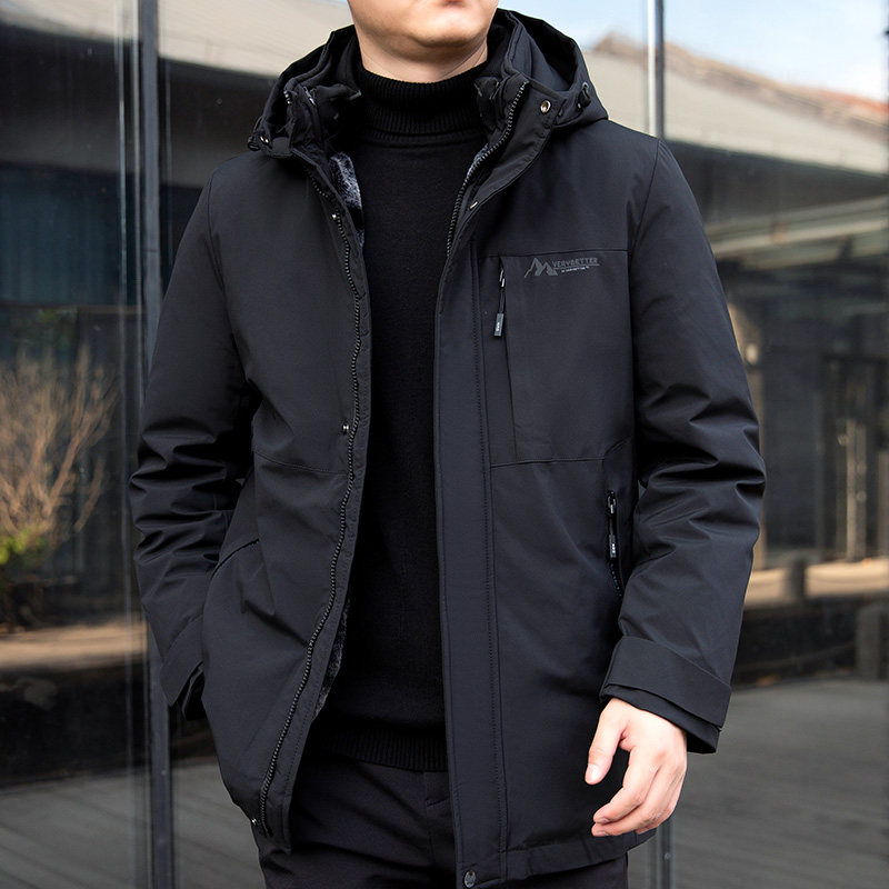 2024冬季新款男装羽绒服 中青年男士潮流宽松可脱卸内胆加厚外套
