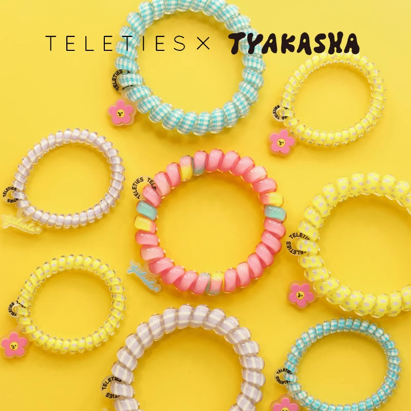 美国TELETIES x TYAKASHA塔卡沙联名电话线发圈泰莉TT圈发饰发绳