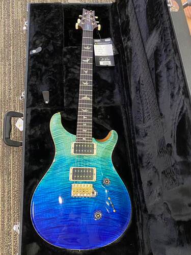 美产PRS Woodlibrary Custom24 10top木材收藏馆海洋蓝色渐变
