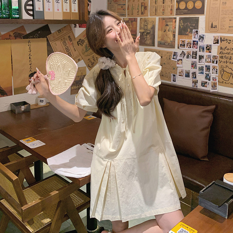 法式温柔风减龄初恋连衣裙女2025夏季新款韩版宽松显瘦茶歇短裙子,女装连衣裙,浙宝205