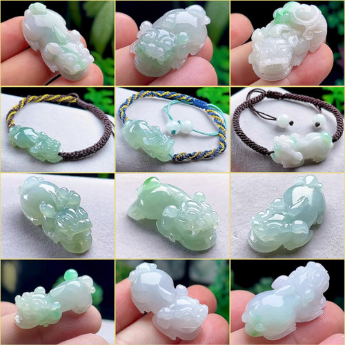 缅甸A货保真天然翡翠貔貅吊坠