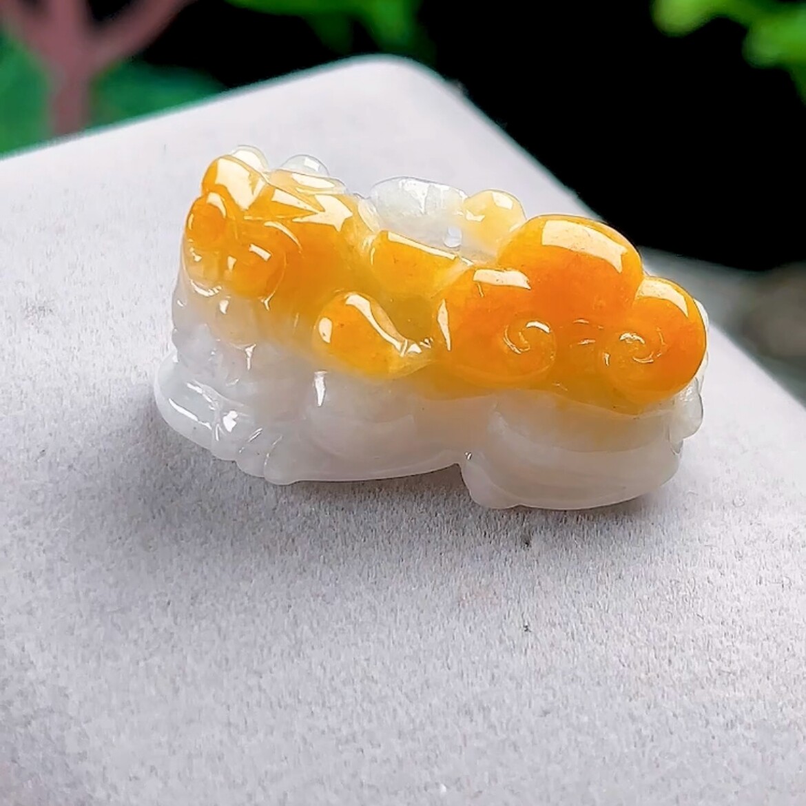缅甸料翡翠冰黄翡如意貔貅吊坠男女保真天然A货玉石招财貔貅玉坠
