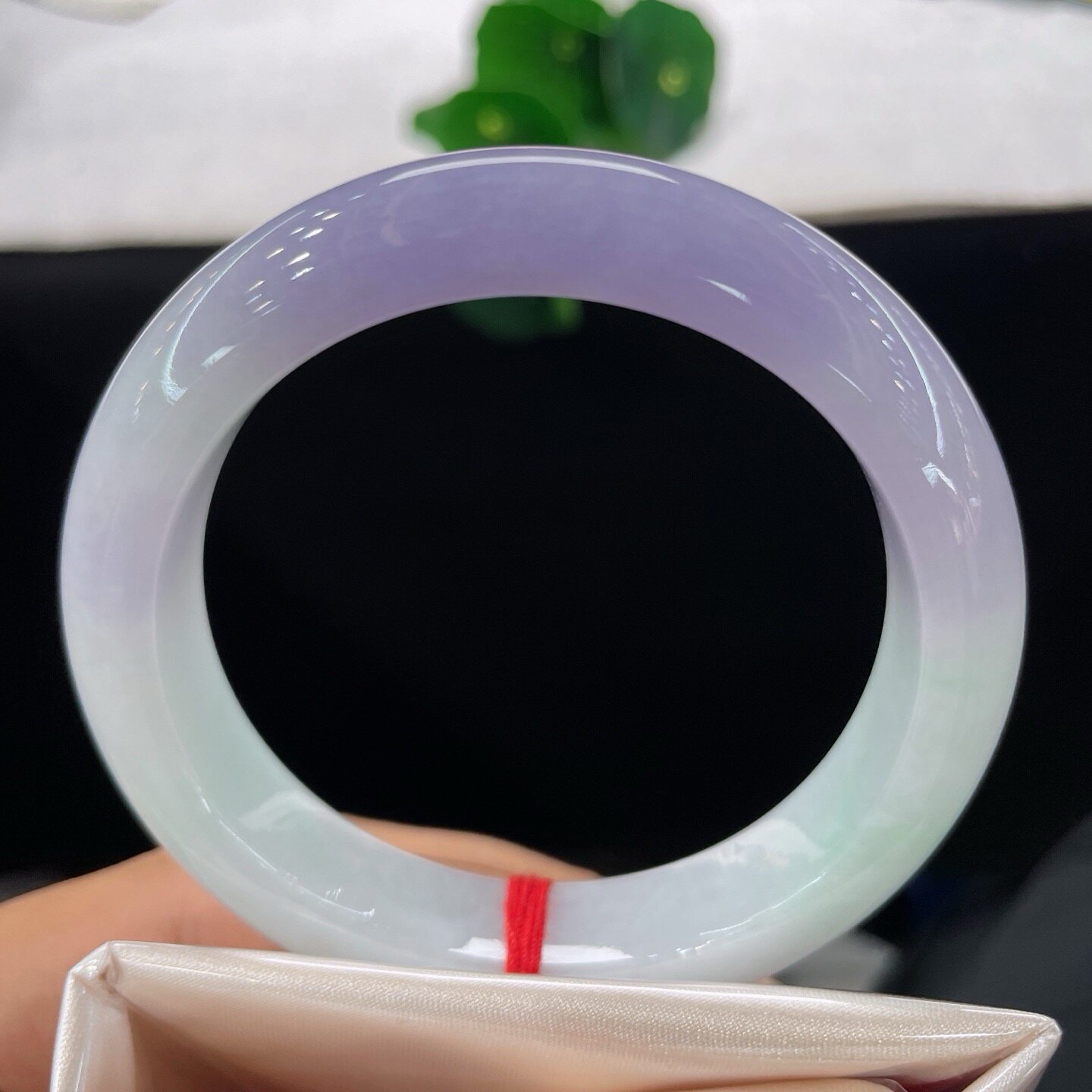 56圈口翡翠正品手镯缅甸料A货天然玉石紫罗兰正圈平安镯玉镯子女