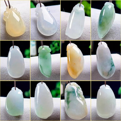 缅甸料保真天然A货翡翠福瓜吊坠