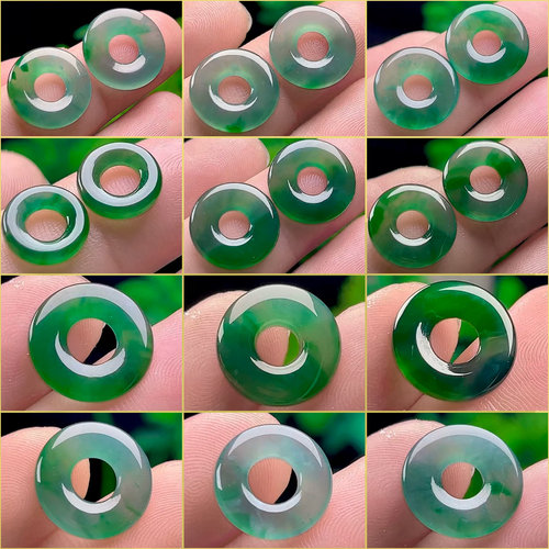 飘阳绿翡翠甜甜圈耳坠