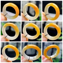 保真天然黄翡翠戒指女 非烧黄 正品A货玉石指环男款玉戒圈带证书