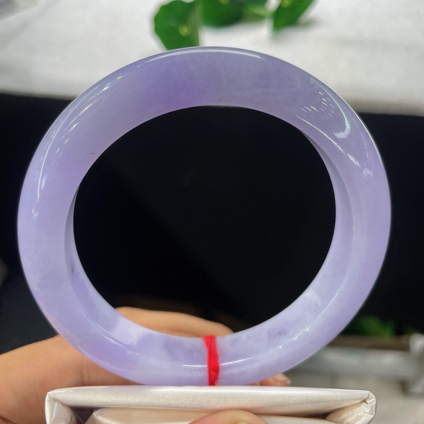 精品60-61圈口翡翠手镯缅甸料A货天然玉石紫罗兰正圈平安镯玉镯子
