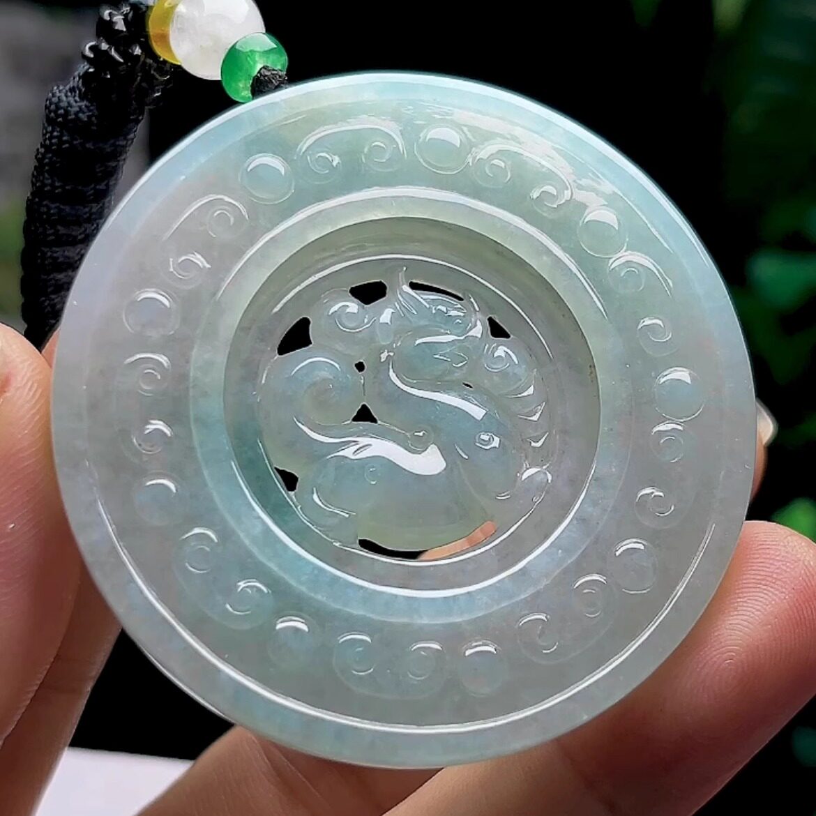 缅甸料翡翠麒麟牌吊坠男女款正品天然a货玉石时来运转玉麒麟玉坠