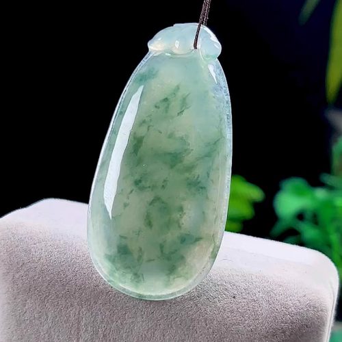 正品天然玉石冰飘花福瓜吊坠玉瓜保真缅甸A货翡翠福挂玉坠男女款