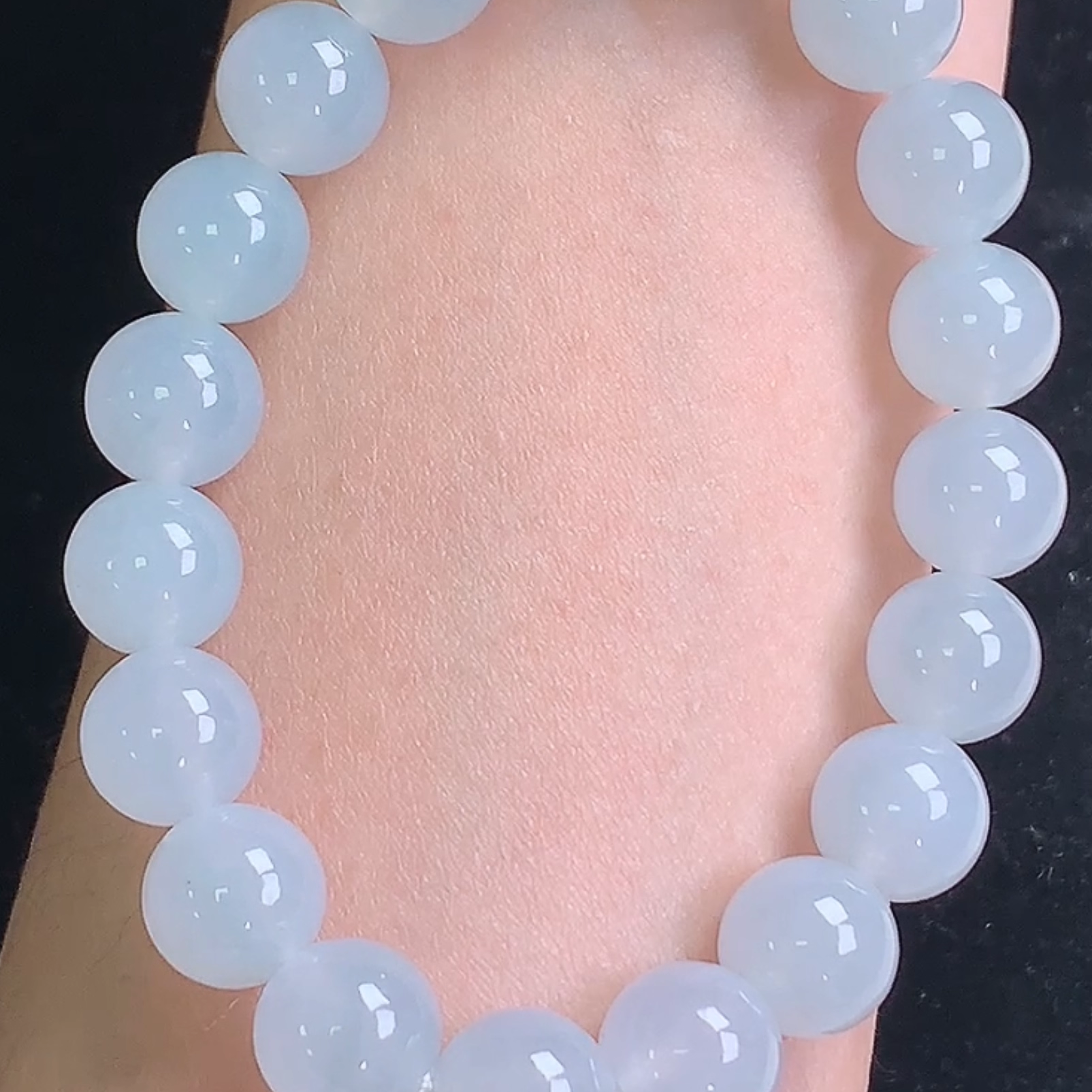 10-11MM缅甸料翡翠冰转运珠手链天然玉石A货手串单圈珠链手串