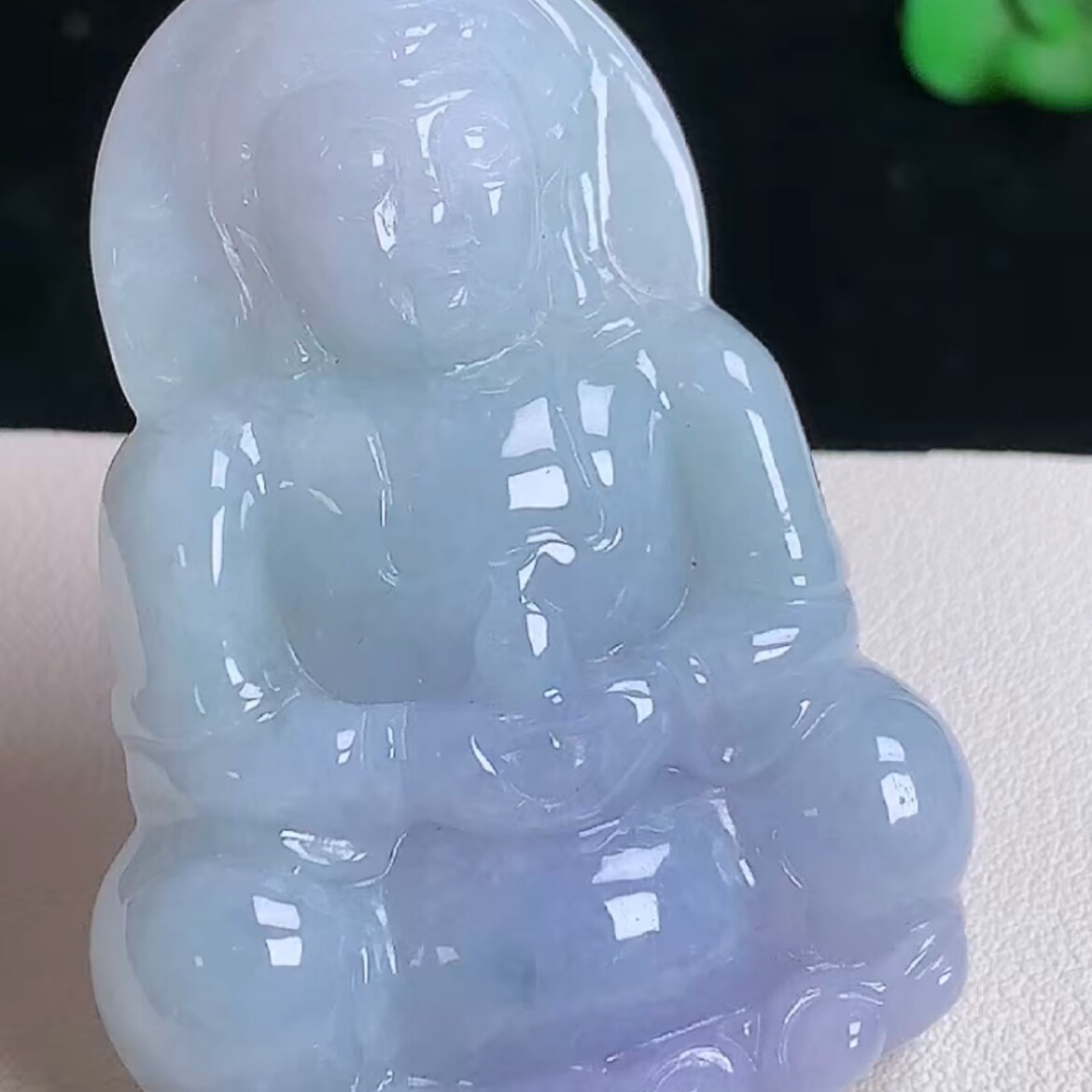 保真天然翡翠紫罗兰观音玉坠缅甸料a货玉石观世音吊坠玉观音挂件