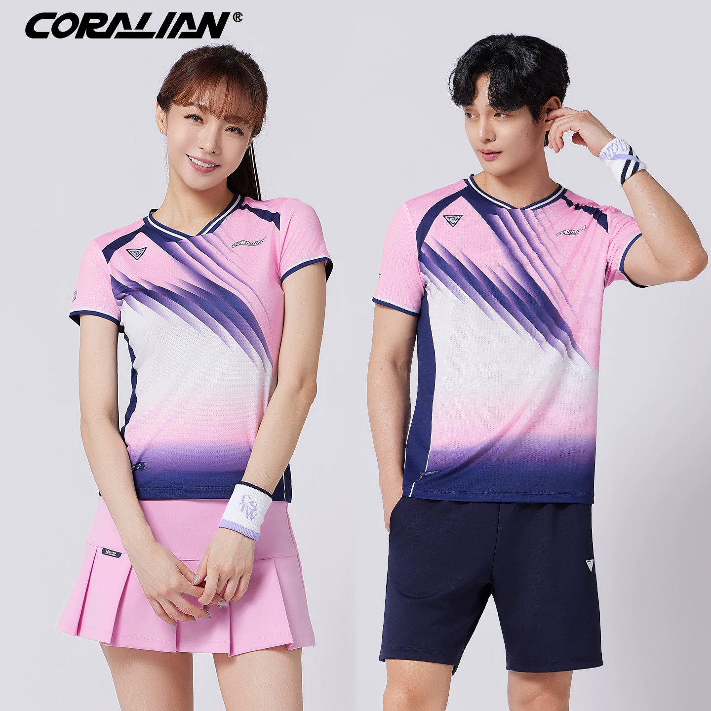 2026新品可莱安羽毛球服女套装男女韩国进口透气速干比赛运动队服