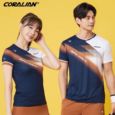2024新品可莱安羽毛球服女套装韩国透气速干夏季男女短袖运动上衣