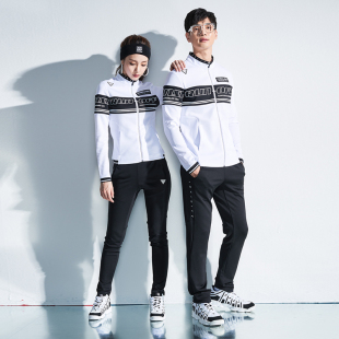 休闲韩国进口运动服外套 时尚 可莱安羽毛球服男女长袖 上衣春秋套装