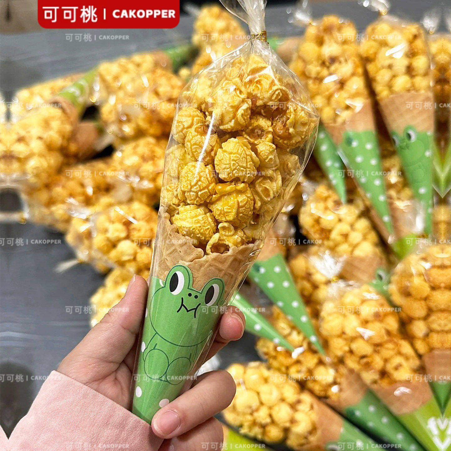 青蛙冰激凌纸托蛋白糖马林透明包装袋子甜筒蛋筒爆米花冰淇淋纸托