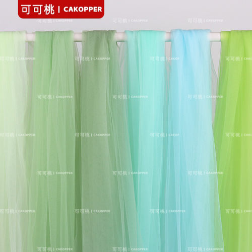 多巴胺网纱幔可重复使用生日甜品台桌布挂布环幼儿园环创背景纱布