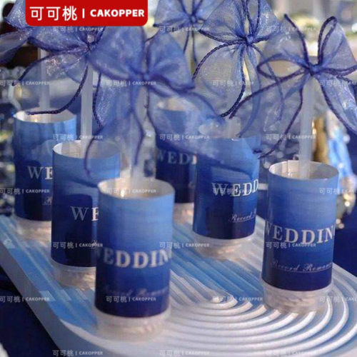 雾霾蓝推推乐贴纸婚礼深蓝色甜品