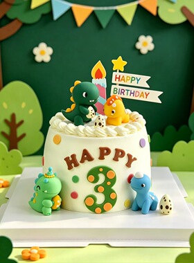 立体长颈龙翼龙软胶摆件恐龙乐园周岁生日烘焙甜品蛋糕装饰摆插件