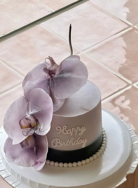 紫色仿真蝴蝶兰花束小红书同款摆件生日甜品台蛋糕装饰烘焙小插件