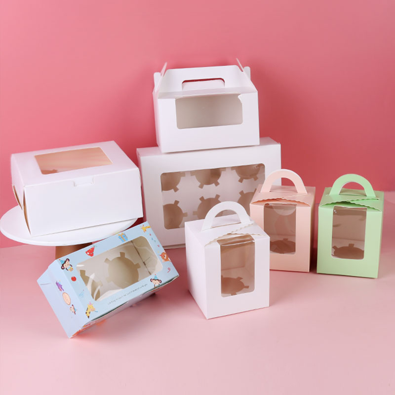 纸杯蛋糕包装盒子打包盒单个手提4粒2六粒马芬杯透明蛋挞糕点盒