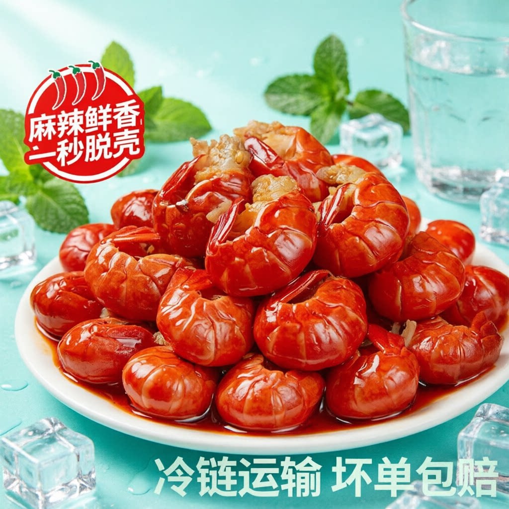 麻辣鲜香小龙虾尾255g*9盒蒜蓉味即食方便速食夜宵熟食虾类下酒菜